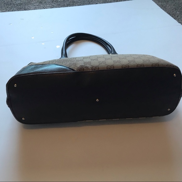 Gucci Beige/Chocolate Horsebit GG Tote Vintage - Picture 4 of 8